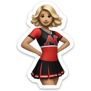 Red and black cheer uniform sticker