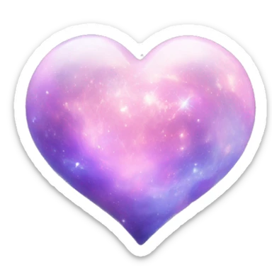 Galaxy in pastel pink and purple heart sticker