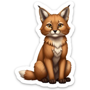 Epic Cute Dark Warm Caracal-Bobcat-Fox-hybrid full body sticker