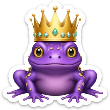purple frog in royal outfit and  sticker