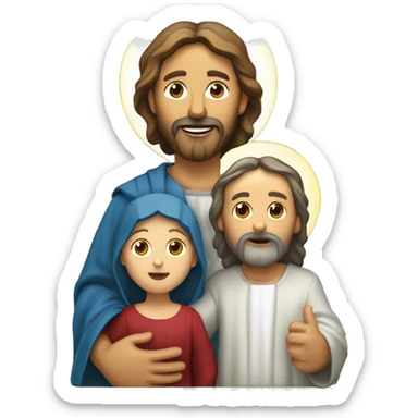 Sainte Marie, Saint Joseph et l’Enfant Jésus à la crèche  sticker