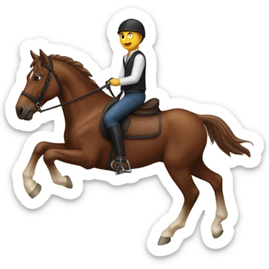 Horse riding human sticker