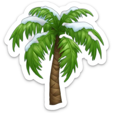 palmtree with snow on it sticker