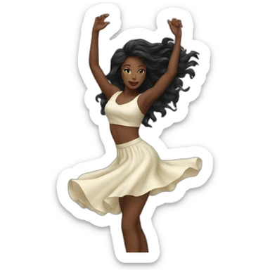 Beautiful Black women long hair dancing sticker