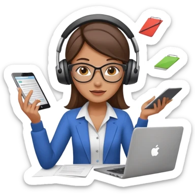 female digital marketer juggling all the responsibilities sticker
