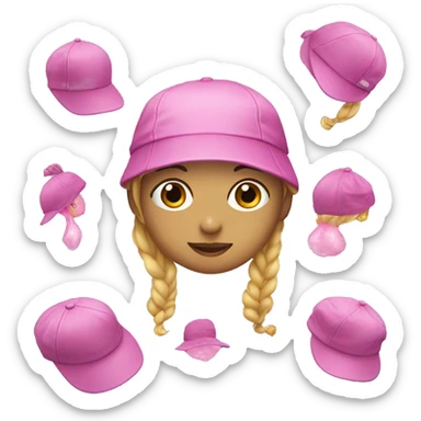little girl swimming with pink cap  sticker
