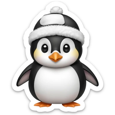 penguin with white hat sticker