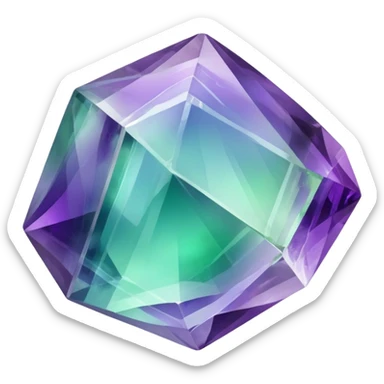Iridescent Fluorite crystal gemstone sticker