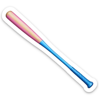 Pink and blue baseball bat  sticker