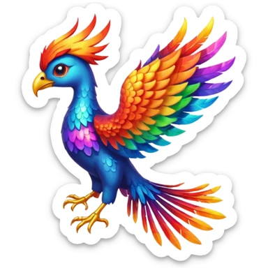 Rainbow phoenix sticker