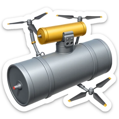 generate a realistic elongated anti-tank mine that can be carried by a drone sticker