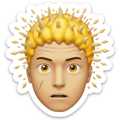 yellow exploiding head normal man mind blown sticker