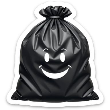 Black trash bag emoji for Instagram comments sticker