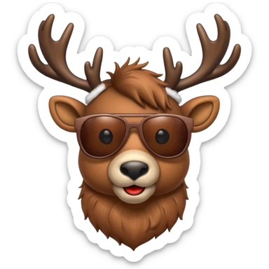 Cool christmas reindeer with sunglasses sticker
