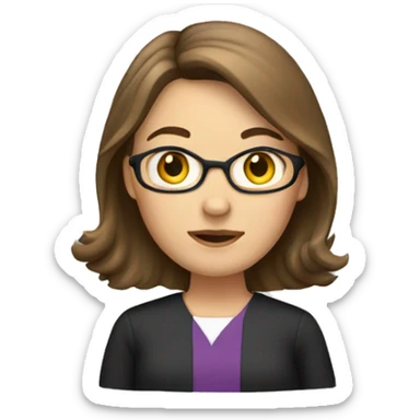 brown hair school teacher, lighter hair and dress sticker