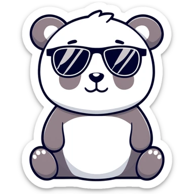 Panda with sunglasses  sticker