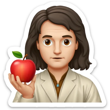 isaac newton hold an apple sticker