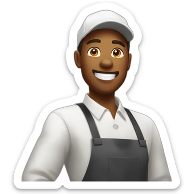 A KFC EMPLOYEE FLIPING BURGERS sticker