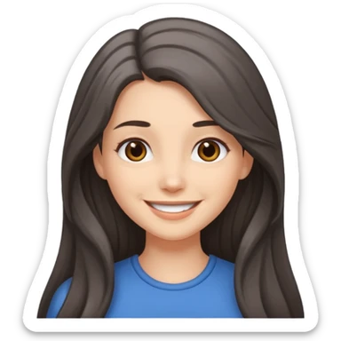 brunette girl long hair with more gray hairs sticker