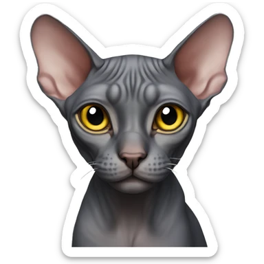Dark grey sphynx cat  sticker