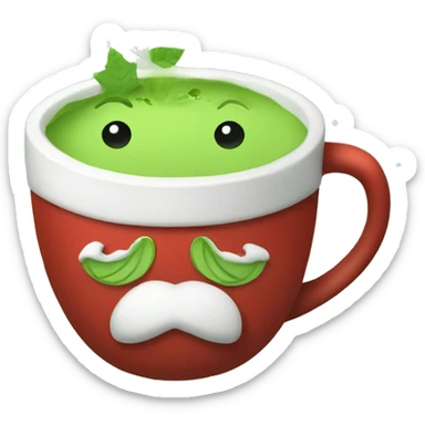 Matcha in Christmas cup sticker
