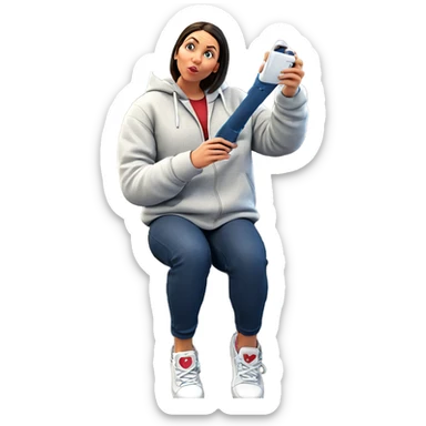 girl in sneakers on bench sticker