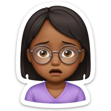 bllack baby girl crying with glasses sticker