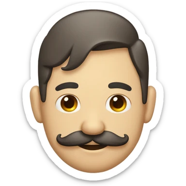 Señor con bigote levantando la mano de frente  sticker