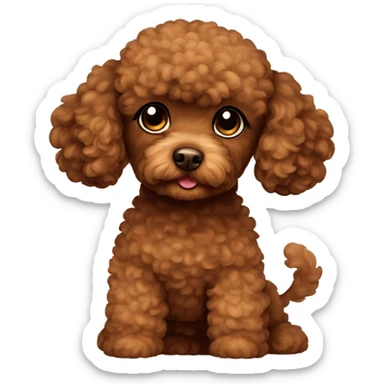 Brown toy poodle sticker