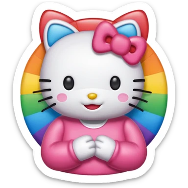 Hello kitty rainbow  sticker