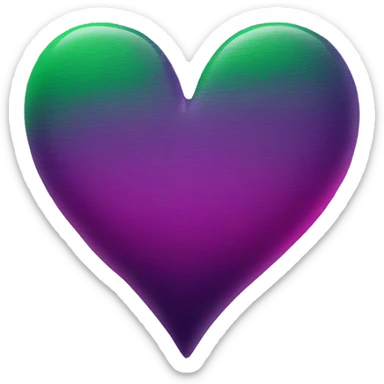 Green purple magenta ombré heart  sticker