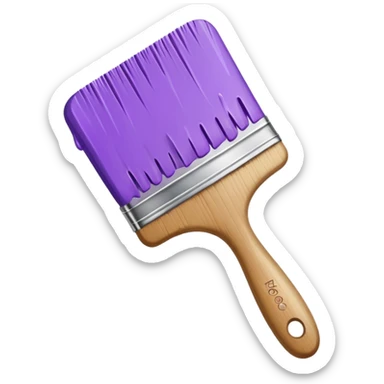 Paint brush with purple paint sticker