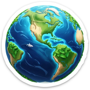 planet earth north america sticker