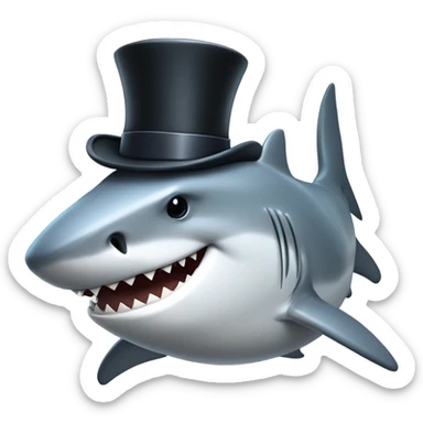 sleeping shark with tophat sticker