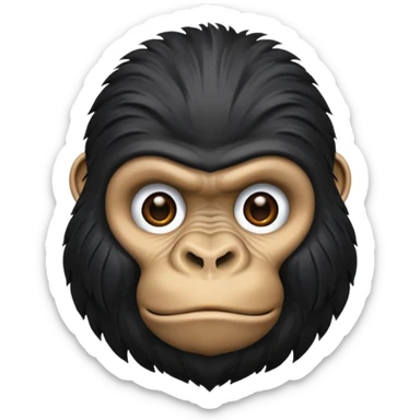 A black gorilla face sticker
