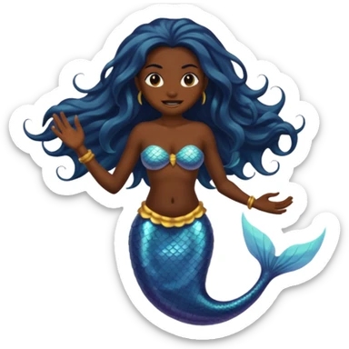 A scary African mermaid  sticker