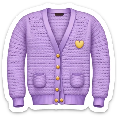 pastel purple crocheted cardigan sticker