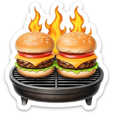 grilling burgers sticker