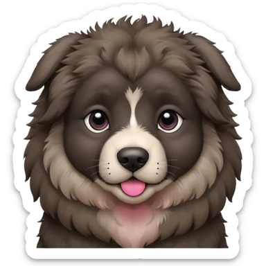A dark-colored Caucasian Shepherd puppy with cropped ears sticker
