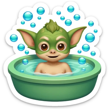 Gremlin at the spa sticker