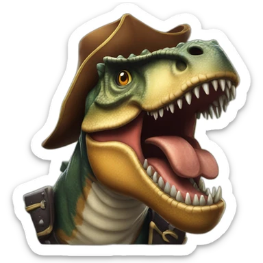 Tyrannosaurus rex pirate sticker