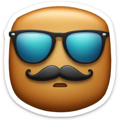 Handbag wearing sunglasses and a moustache sticker