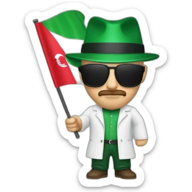 heisenberg holding an algerian flag sticker