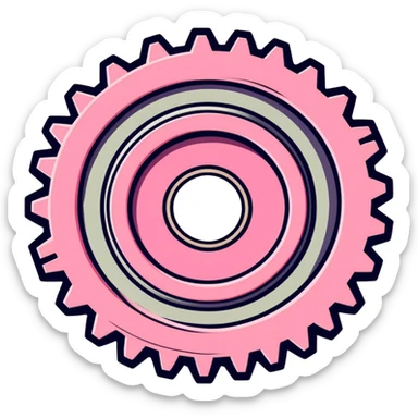 Pink gear sticker
