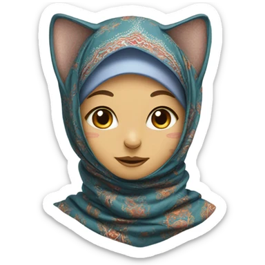 Muslim cat in hijab sticker