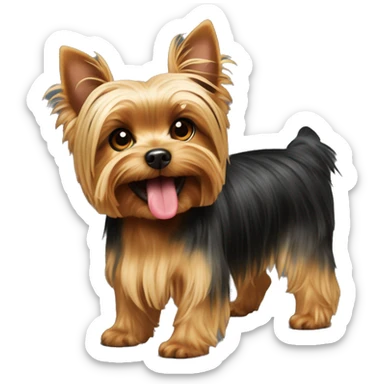 yorkie with tongue out sticker