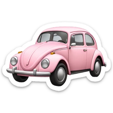 light pink old volkswagen car sticker