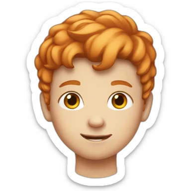 Child boy with ginger hair and frekles sticker