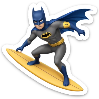 Batman surfing on a bat sticker