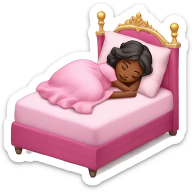 Sleeping princess in pink bed  sticker